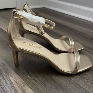 Anne Michelle Gold Stiletto Always Sandal